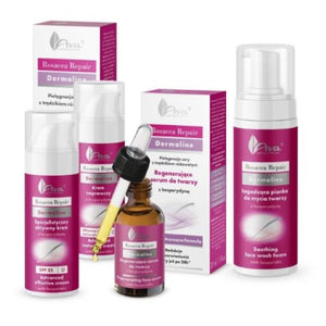 Pack Routine Visage pour le traitement de la rosacée à l'hespidine : Crème de jour, créme de nuit, Sérum et Mousse nettoyante